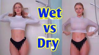 Transparent Outfit Wet vs Dry Challenge  Try on haul