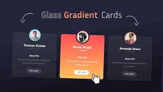 Stunning Glassmorphism Gradient Card Hover Effect  HTML CSS