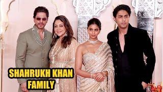 Shahrukh Khan With Wife Gauri Khan Daughter Suhana Son Aryan Khan At Anant- Radhika Wedding