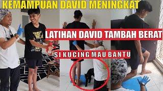 LUCU DAVIDLATIHAN DIGANGGU KUCING TERAPI SEMAKIN BERAT DAVID SEMAKIN KUAT BENTAR LAGI SEMBUH