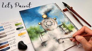 Watercolor Painting A Steam Train Tips and Tutorials #watercolor #painting #tips #realisticart