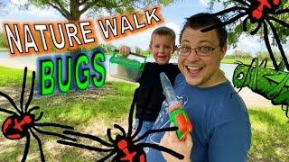 Nature Walk BUG HUNT for KIDS Spiders KATYDID Earwigs BUTTERFLIES Dragonflies BEETLES & MORE