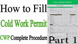 Cold Work Permit  How to Fill Cold Work Permit in Construction Field  Urdu-Hindi