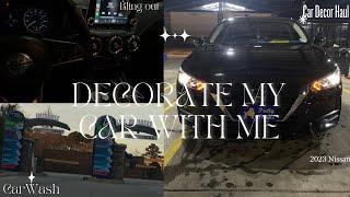 DECORATE MY CAR WITH ME  Car Wash Car Decor Haul & Car tour  2023 Nissan Sentra