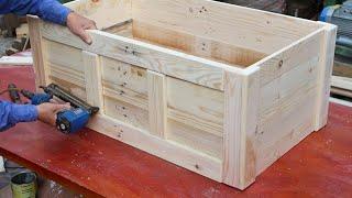 Great Idea On Pallet Woodworking Project  How to Make A Storage Chest From Recycled Wood