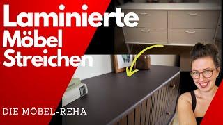 KLAR GEHT DAS  Laminierte Möbel streichen  UPCYCLING MÖBELMAKEOVER