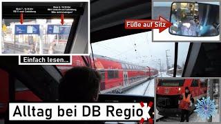 Sonstiger Alltag bei DB Regio  Gemütlichkeit und Verwirrung der Fahrgäste mit Wintereinbruch