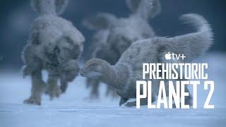 Imperobator hunting Morrosaurus - Prehistoric Planet season 2