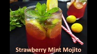 How to make Strawberry Mint mojito Summer drink recipe Mojito recipe Refreshing drink recipe