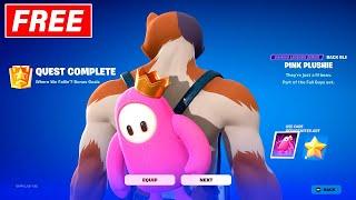 Fortnite WHERE WE FALLIN? Quests Fall Guys Event & FREE Pink Plushie Back Bling reward