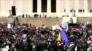 Vaccine protest at Lincoln Memorial