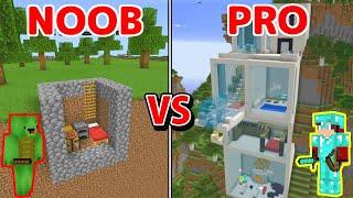 Minecraft NOOB vs PRO MODERN MOUNTAIN HOUSE BUILD CHALLENGE