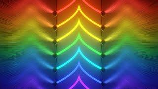 Abstract 3D Neon Arrow Shapes Glowing Rainbow Colors Pointing Upward 4K VJ Loop Moving Background