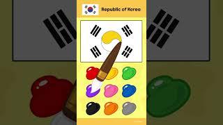 Painting & Coloring for Kids  Country - Korea  #JunyTony #Shorts #KidsSongs