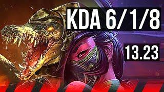 RENEKTON vs AKALI TOP  618 300+ games Dominating  KR Master  13.23