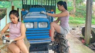 Classic farm vehicle restoration Genius girl restores the engine starter.