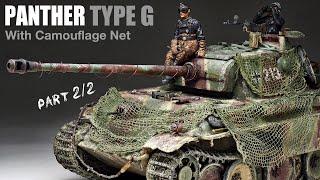 Panther Type G with Camo Net - Part 2 - 135 Tamiya  - Tank Model -  Painting - weathering 