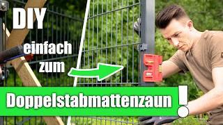 Doppelstabmattenzaun montieren  DIY Gartenzaun - Aufbau EINFACH erklärt