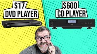 Is a $17 DVD player better than a $600 CD Player?  You may be surprised Sony DVD vs Rotel CD11ii