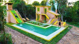How To Creative Modern Water Slide With Swimming Pool &  Fish Pool Design In The Forest