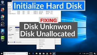 How to Initialize Hard Drive  Disk Unknown Not Initialized Unallocated FIX