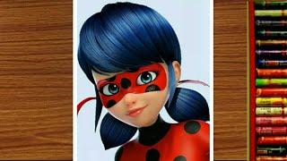 Miraculous Ladybug drawing with Oil Pastel - step by step  Drawing Miraculous Ladybug