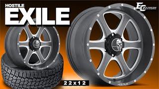 22x10 Hostile Exile wheel - 33x12.5R22 Nitto Terra Grappler G2 tire