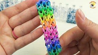 Браслет из резинок. Радужный и простой Плетение Loom Bands