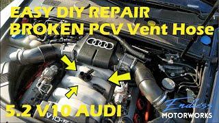 Fixing a Broken PCV Vent Hose and Solving a Common Vacuum Leak on 5.2L V10 FSI Audi S6 C6 and S8 D3