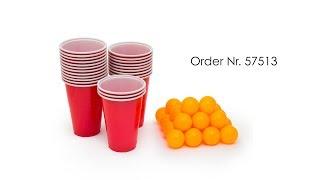 Beer pong set - 24 pcs ball and paper glass - 57513