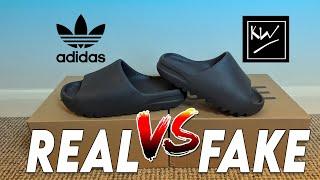 REAL VS FAKE Adidas YEEZY SLIDE ONYX I Kickwho VS Adidas
