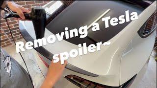 #DIY #Tesla spoiler removal simple steps #Howto guide