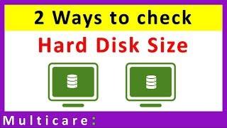 How to check hard disk size in your computer