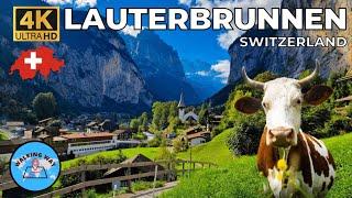 Lauterbrunnen Switzerland Walking Tour 4K 60fps - A Peaceful Walk in Alpine Paradise