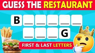 Guess The Restaurant by First & Last Letter  Restaurant Quiz HARD