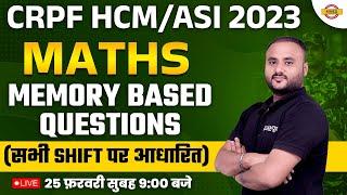 CRPF HCM MATHS ANALYSIS  ALL SHIFT MATHS ASKEDEXPECTED QUESTIONS  MATHS FOR CRPF  BY VIPUL SIR