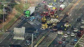 Fiery truck crash shuts down Beltway during Thursday afternoon commute