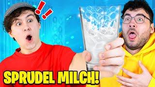 WIR SPRUDELN MILCH UND TRINKEN SIE