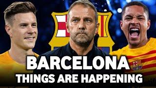 HOT Barcelona News Round-Up ft Ter Stegen is Back  Hansi FLICK to Barca & ROQUE red card 