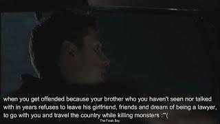 Dean being a totally normal brother about Sam for 10 minutes and 59 seconds