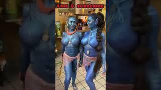 hot girls body paint avatar costplay #shorts #cosplay