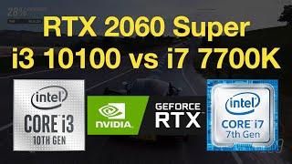 Core i3 10100 vs i7 7700K with RTX 2060 Super Gaming Test - 1080p in 6 Games