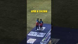 Amir Hussain Batting With Sachin Tendulkar  In ISPL Inauguration Match #shorts