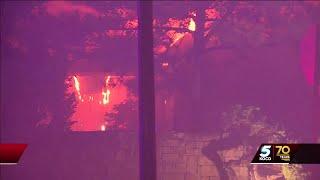 Overnight house fire in northwest OKC causes flames to shoot from home