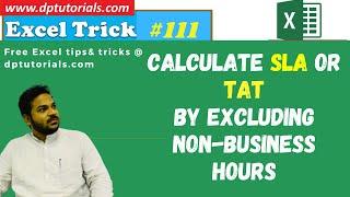 How To Calculate SLA or TAT by excluding non business hours  Excel Tricks