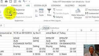 Excel Internetten veri almak