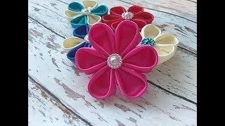 FLOR KANZASHI PASO A PASO  KANZASHI FLOWER   リボン 花  Nenni Bows