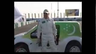 Turkmen president driving car Bugatti