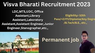 Visva Bharati Recruitment 2023  Central Government Job 2023  #centralgovernmentjobsmalayalam