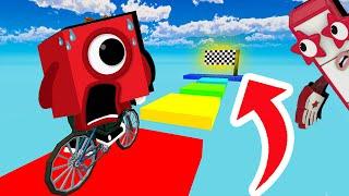 Numberblocks Play Obby But Youre On a Bike in Roblox